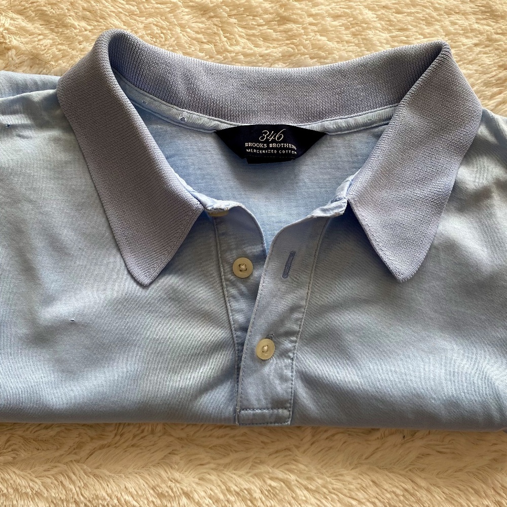 Men’s Brooks Brothers 346 Baby Blue Polo Shirt